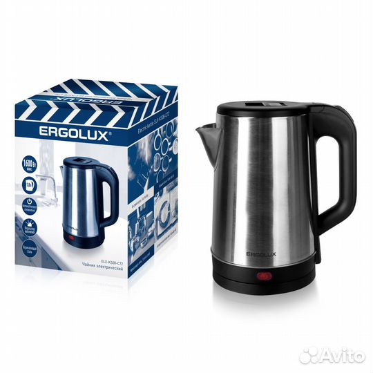Чайник ergolux ELX-KS08-C72 матово-черный