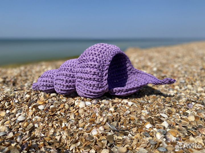 Вязаная интерьерная ракушка из полиэфирного шнура