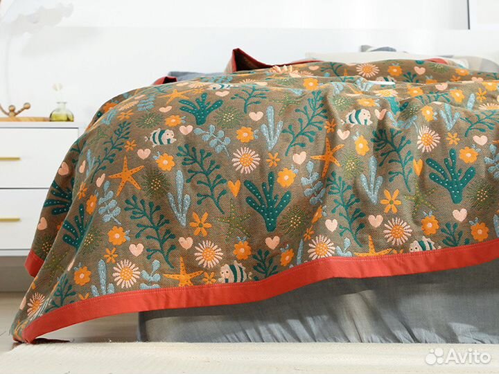 Плед покрывало муслиновое 150*200 хлопок 100%