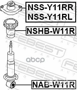 Опора заднего амортизатора правая nssy11RR Febest