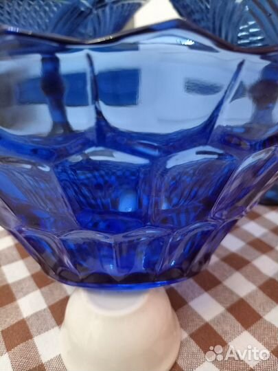 Ваза кобальт цветное стекло