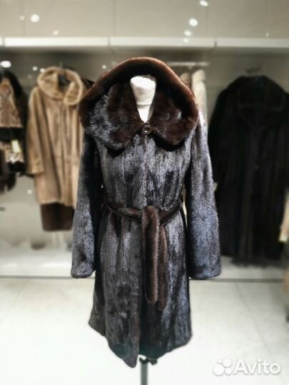 Шуба норковая с капюшоном 44 46 размер