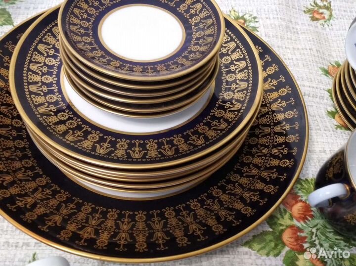 Сервиз чайный кобальт гдр