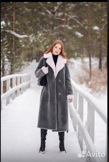 Шуба из натуральной овчины 42 размера