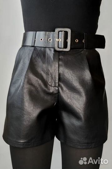 Шорты женские кожаные