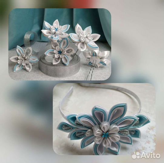 Ободок и шпильки канзаши