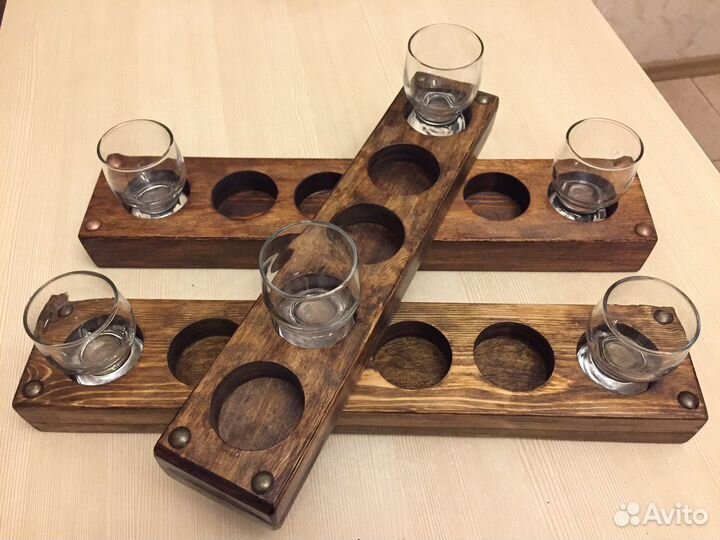Шотница, подставка для рюмок из дерева