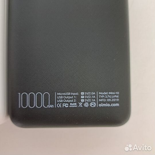 Внешний аккумулятор olmio powerbank mini 10000 mAh