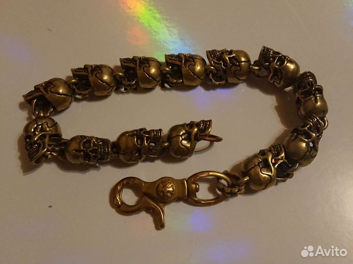 Цепь черепа латунь