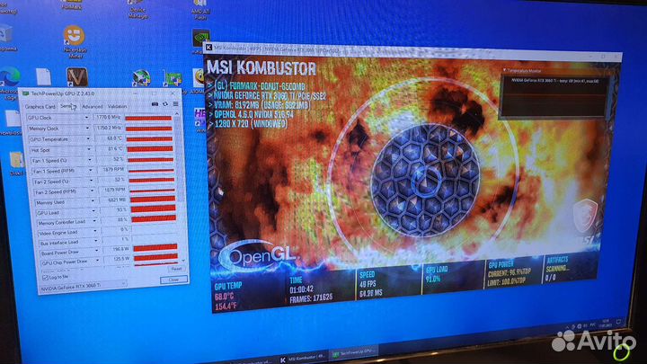 Видеокарта Palit dual RTX3060Ti 8Gb LHR Hynix