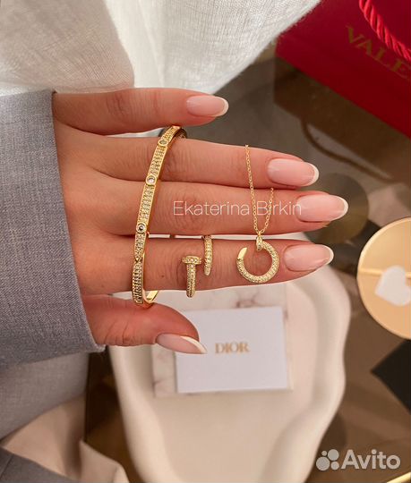 Браслет cartier love микро камни цвет золото