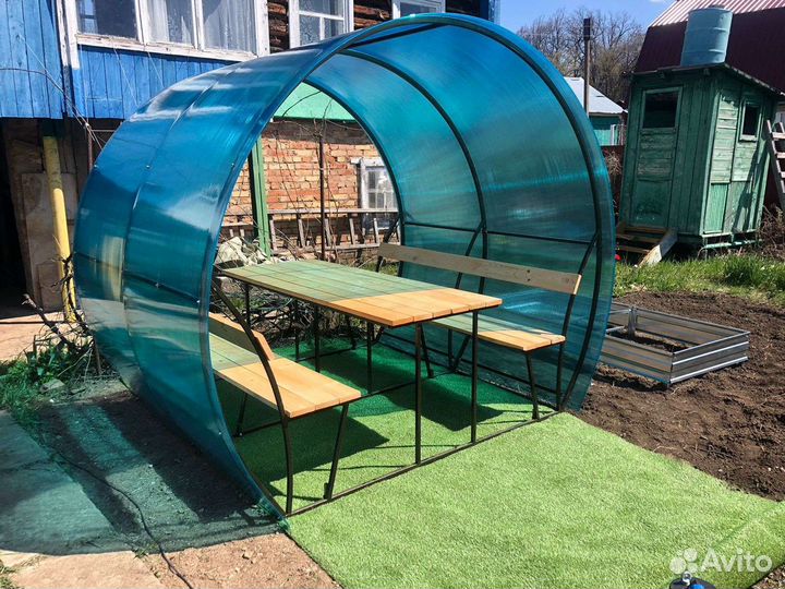 Беседка, качели садовые