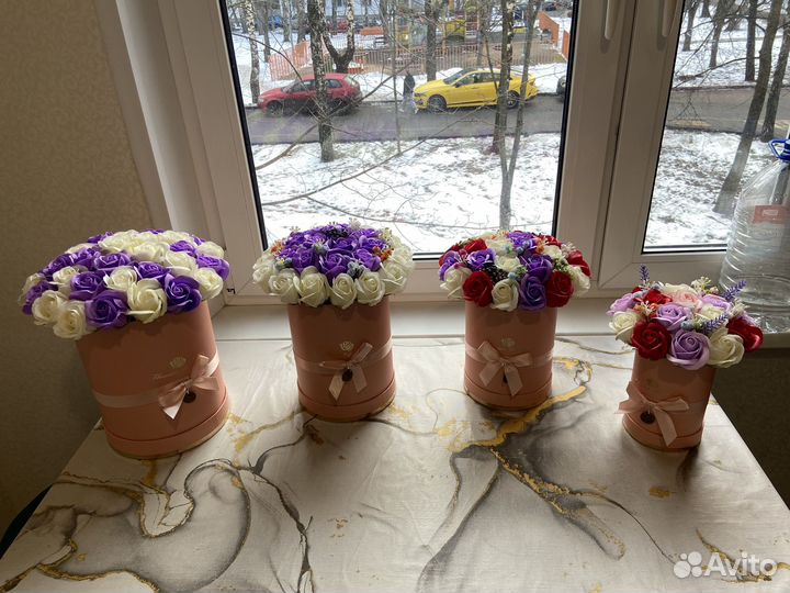 Букет из мыльных роз