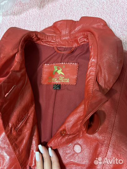 Кожаное пальто женское