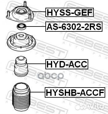 Отбойник переднего амортизатора hydacc Febest