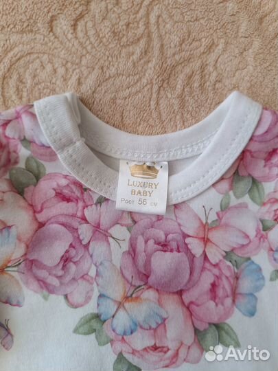 Платье боди для новорожденной 56