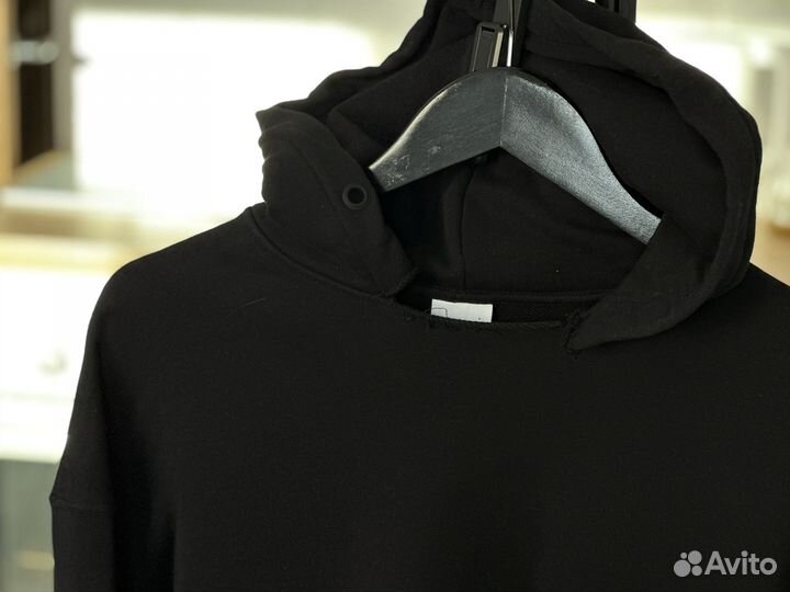 Толстовка худи Zara черная укороченная S