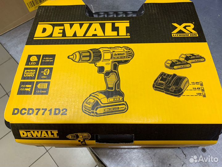 Шуруповерт DeWalt DCD771D2 (18в) 2 акб(2ач) +зу