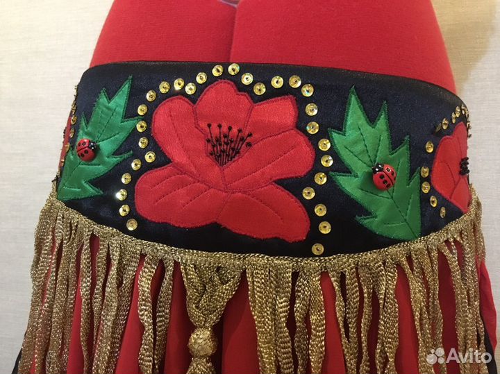 Костюм для восточных танцев черно-красный