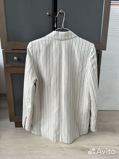 Льняной двубортный пиджак Lime XS