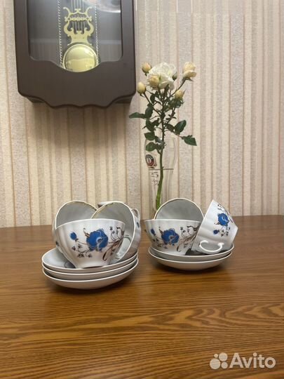 Чайный сервиз Дулево,Синий мак