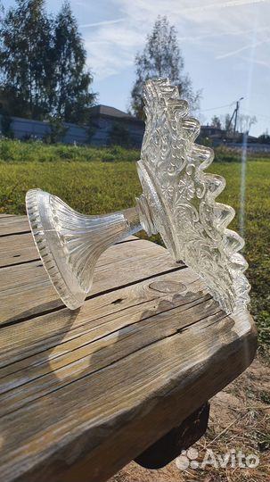 Ваза на ножке дореволюционное стекло