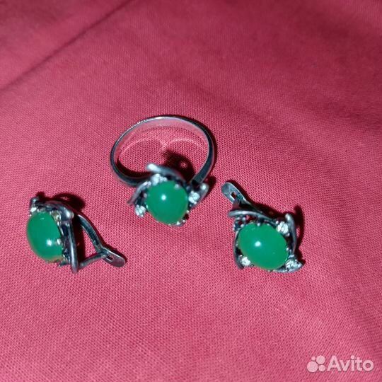 Комплект серьги и кольцо