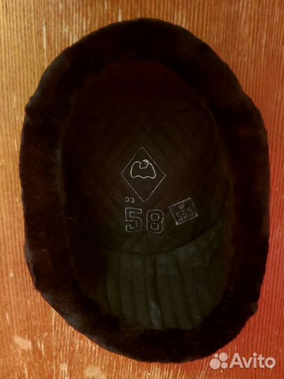 Новая военная шапка-ушанка мех кожа натуральная