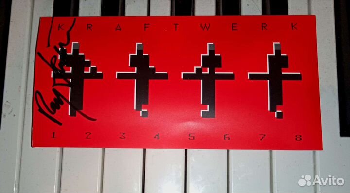 Автограф Ральфа Хюттера, группа Kraftwerk и очки