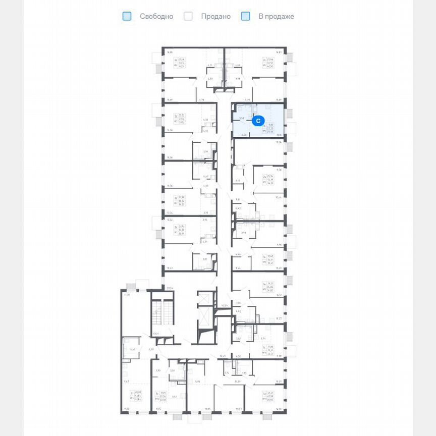 Квартира-студия, 22 м², 15/19 эт.