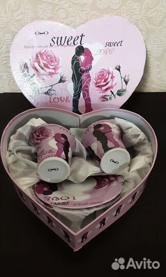 Фарфоровый набор на 2 персоны, новый, 5 предметов