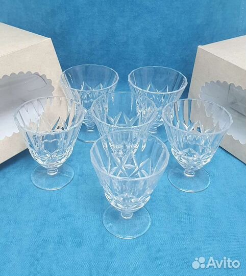 Хрустальные рюмки СССР набор 6 шт