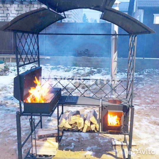 Мангал с крышей