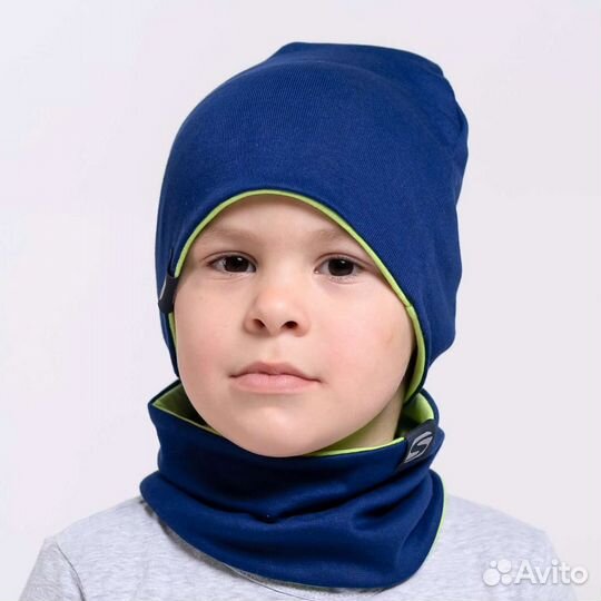 Комплект шапка и снуд р. 48,50,52 трикотаж