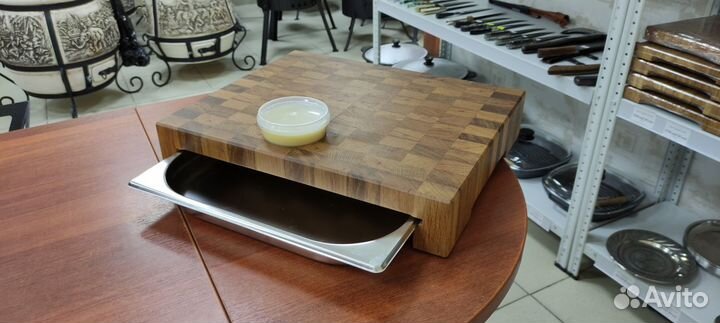 Доска разделочная большая с подносом