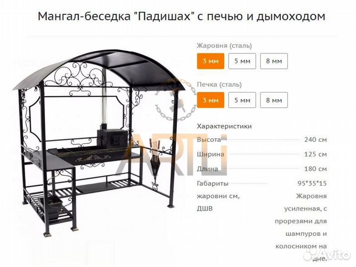 Беседка с мангалом 