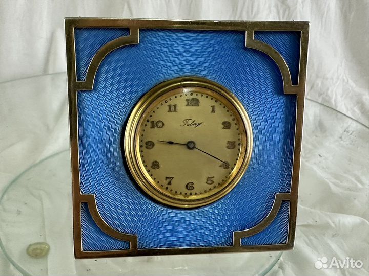 Часы серебряные с эмалью, 84 Фаберже.Арт-Деко