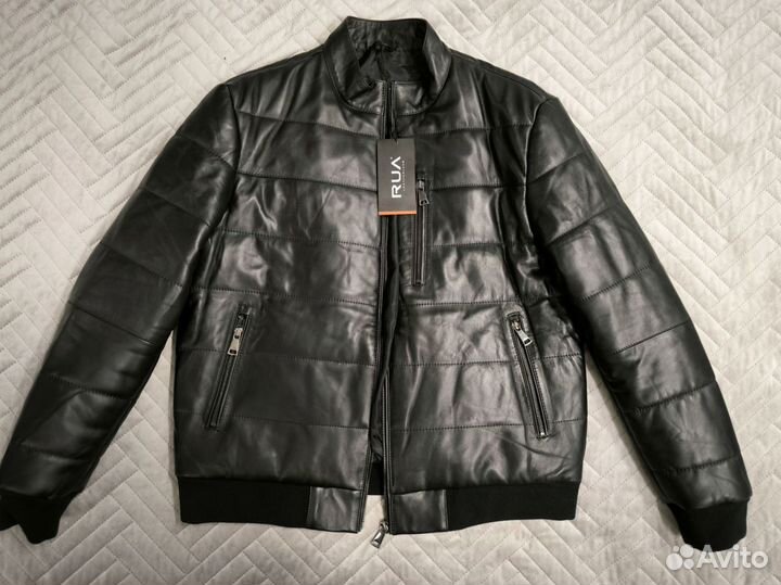 Кожаная куртка мужская теплая RUA 50-52