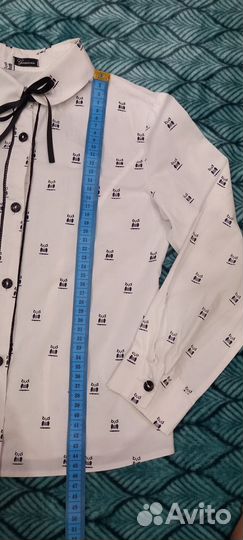 Белая блузка для девочки р. 128-134