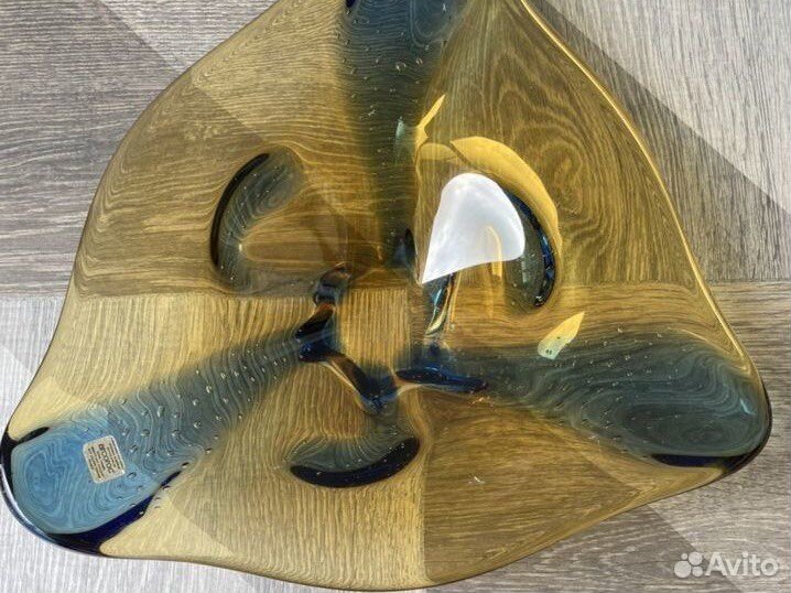 Ваза для фруктов цветное стекло