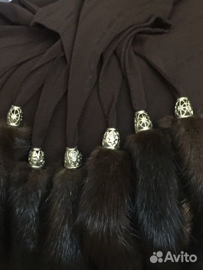 Шарф с хвостиками норки