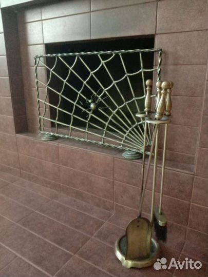 Набор для камина бу латунь