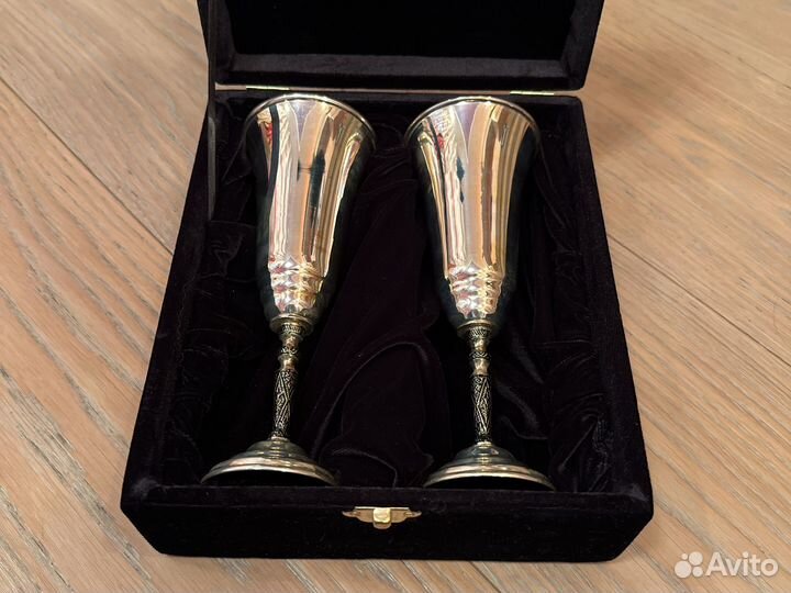 Бокалы из латуни ручной работы Кубачи