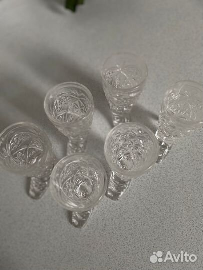 Хрустальные стопки Сапожки