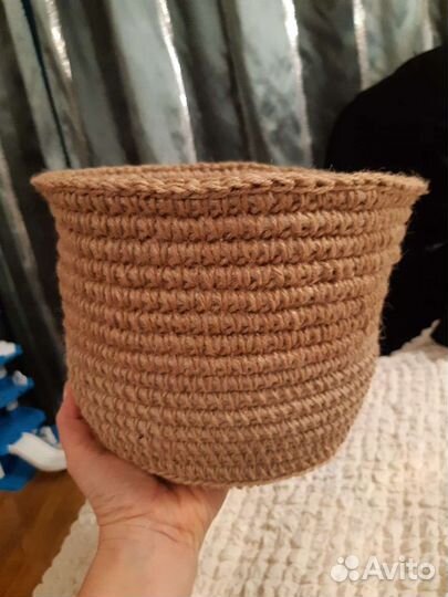 Корзина из джута.ручная работа