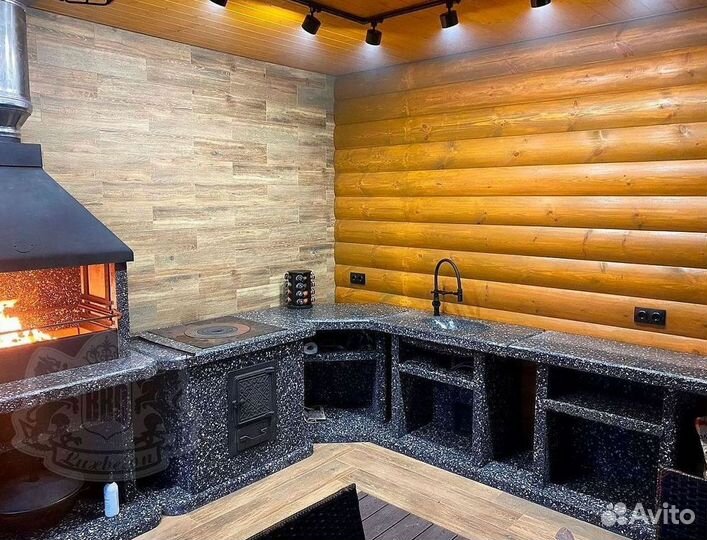 Мангальная зона без грязи и стройки на участке