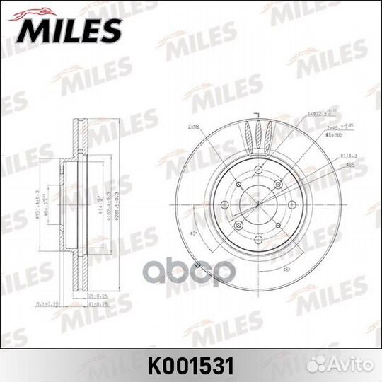 Диск тормозной honda accord 1.8-2.3 98-03 перед