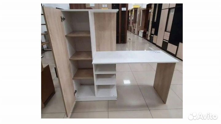 Компьютерный стол Бейсик дуб сонома/белый