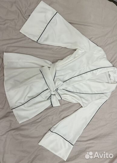 Шелковая пижама с кантом для утра невесты