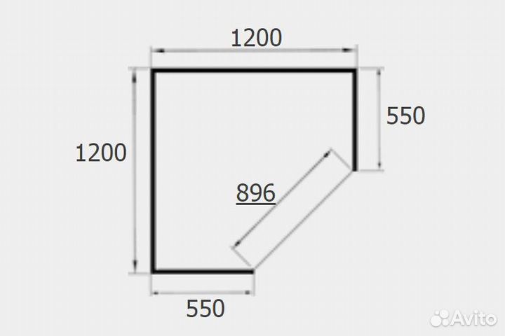 Шкаф угловой двухстворчатый 